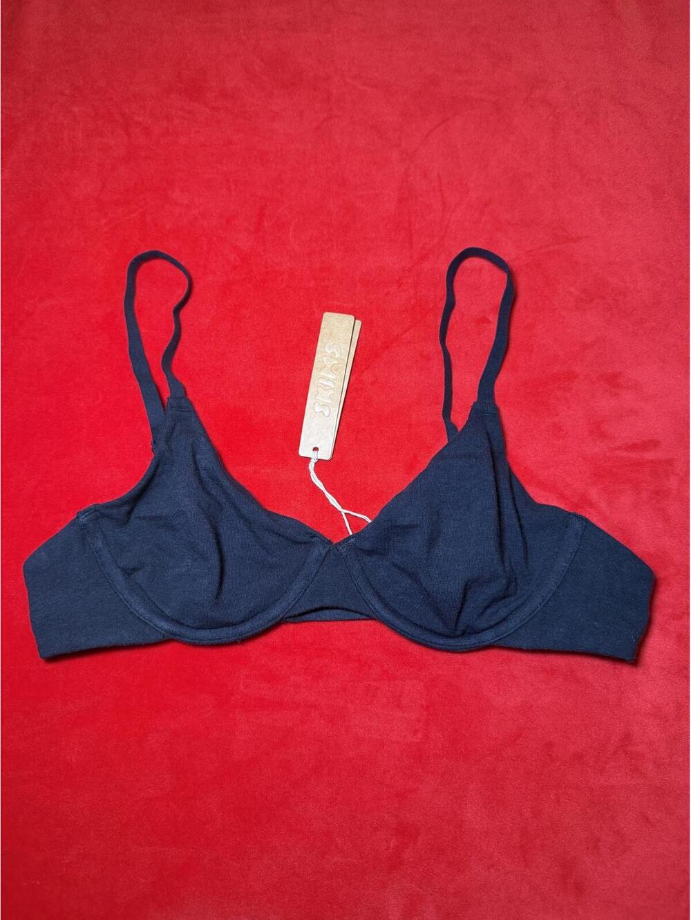 Skims Cotton Jersey T Shirt Bra Color Soot Size 32A
